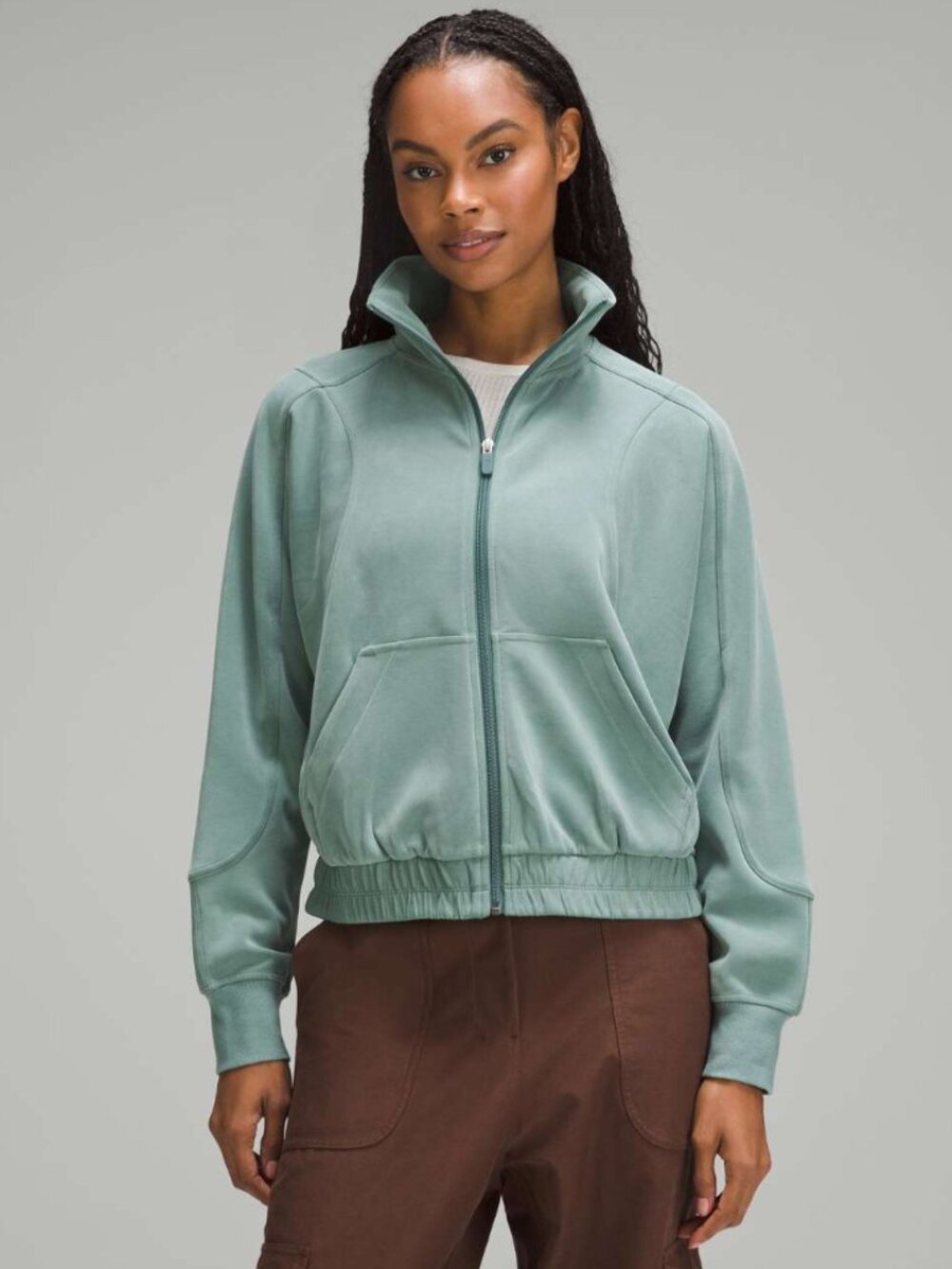 Lululemon Brushed Softstreme Funnel-Neck Zip Up Medium Forest Size 6